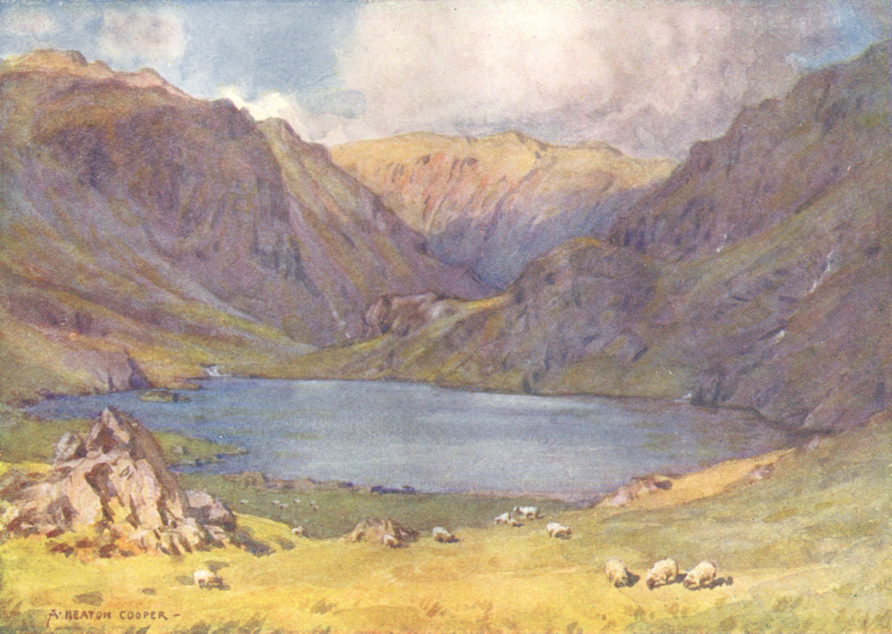 CUMBRIA. Lake district. Seathwaite Tarn, Duddon Valley 1908 old antique print